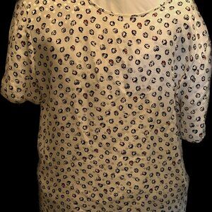 Vintage 100% silk blouse by Antonelli, Size 48, sold by Rizik Bros, Washington,